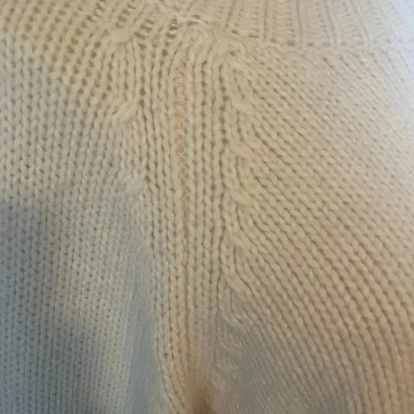 RAG POETS Women’s White Blue Open Knit Sweater Size Small EUC! Color block Swift - Picture 2 of 4